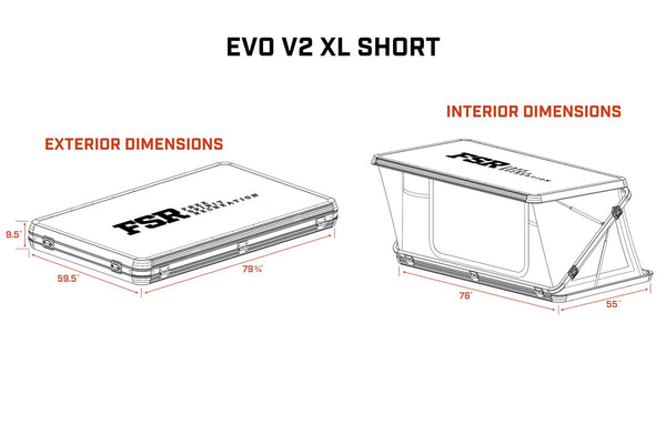 FSR EVOLUTION V2 ROOFTOP TENT - XL SHORT